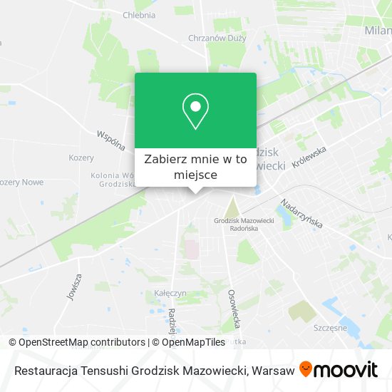 Mapa Restauracja Tensushi Grodzisk Mazowiecki