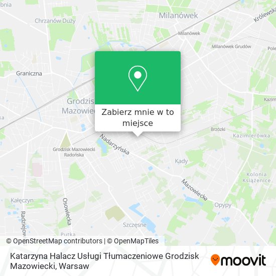 Mapa Katarzyna Halacz Usługi Tłumaczeniowe Grodzisk Mazowiecki