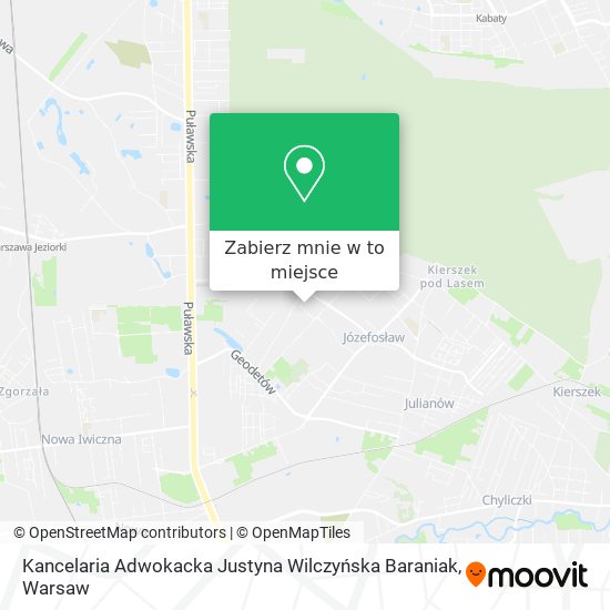 Mapa Kancelaria Adwokacka Justyna Wilczyńska Baraniak