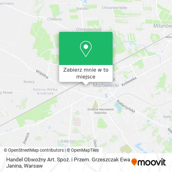 Mapa Handel Obwoźny Art. Spoż. i Przem. Grzeszczak Ewa Janina