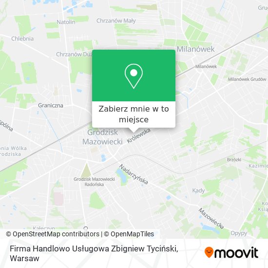 Mapa Firma Handlowo Usługowa Zbigniew Tyciński