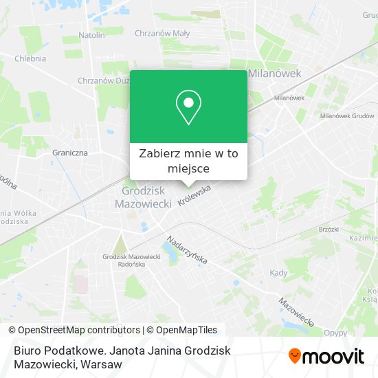 Mapa Biuro Podatkowe. Janota Janina Grodzisk Mazowiecki