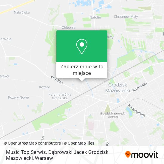 Mapa Music Top Serwis. Dąbrowski Jacek Grodzisk Mazowiecki