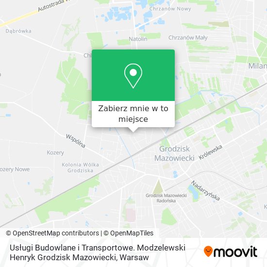 Mapa Usługi Budowlane i Transportowe. Modzelewski Henryk Grodzisk Mazowiecki