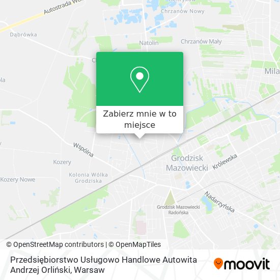 Mapa Przedsiębiorstwo Usługowo Handlowe Autowita Andrzej Orliński