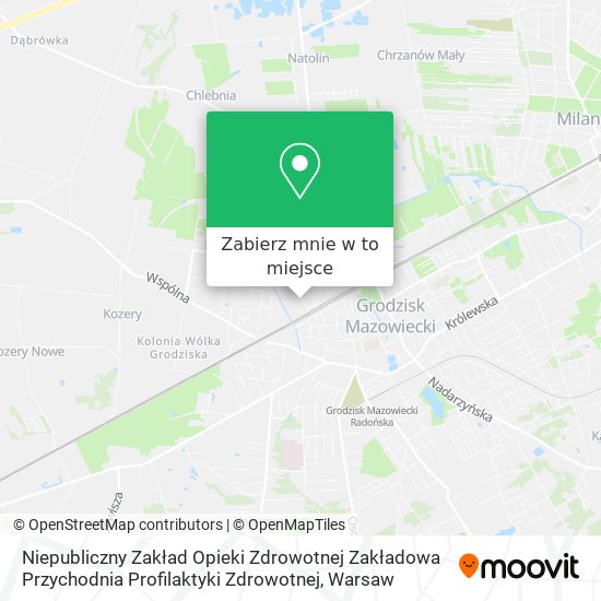 Mapa Niepubliczny Zakład Opieki Zdrowotnej Zakładowa Przychodnia Profilaktyki Zdrowotnej