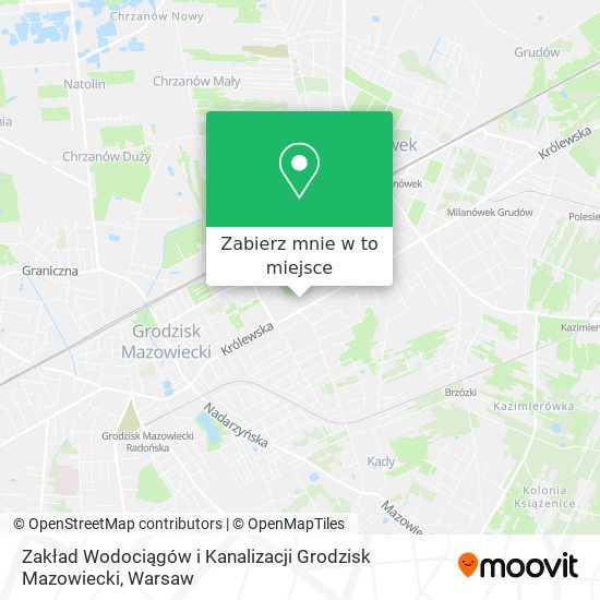 Mapa Zakład Wodociągów i Kanalizacji Grodzisk Mazowiecki