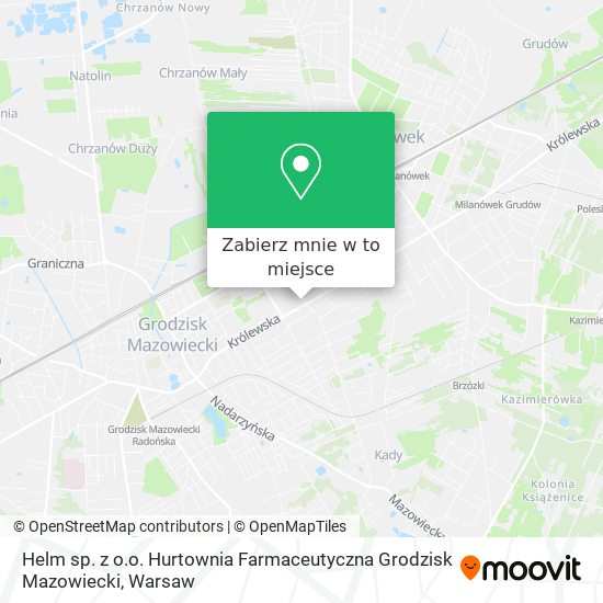 Mapa Helm sp. z o.o. Hurtownia Farmaceutyczna Grodzisk Mazowiecki