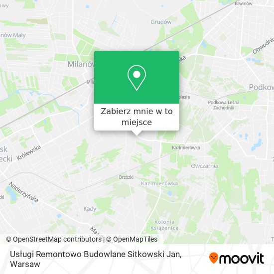 Mapa Usługi Remontowo Budowlane Sitkowski Jan