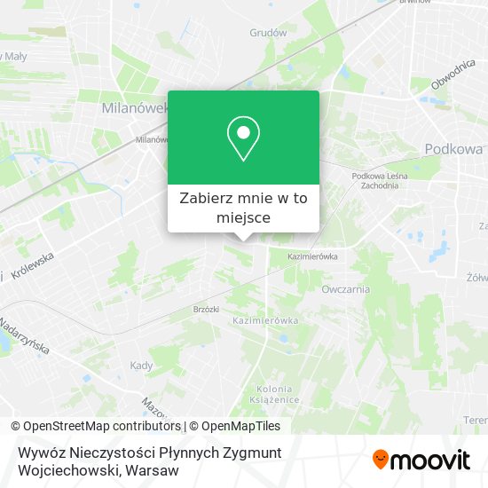 Mapa Wywóz Nieczystości Płynnych Zygmunt Wojciechowski