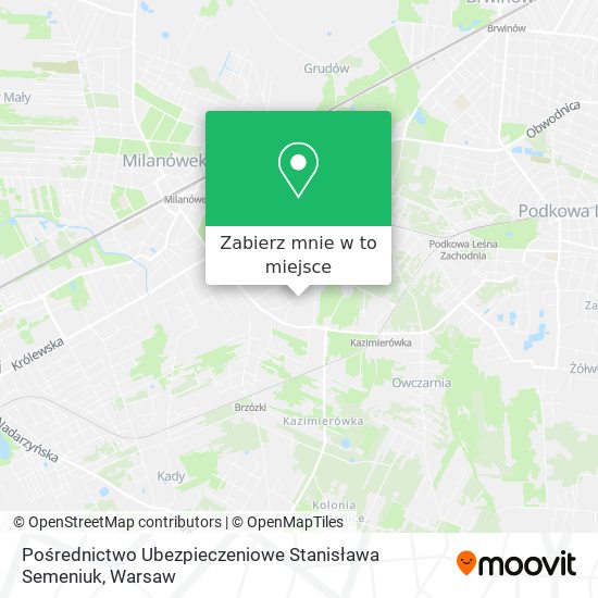 Mapa Pośrednictwo Ubezpieczeniowe Stanisława Semeniuk