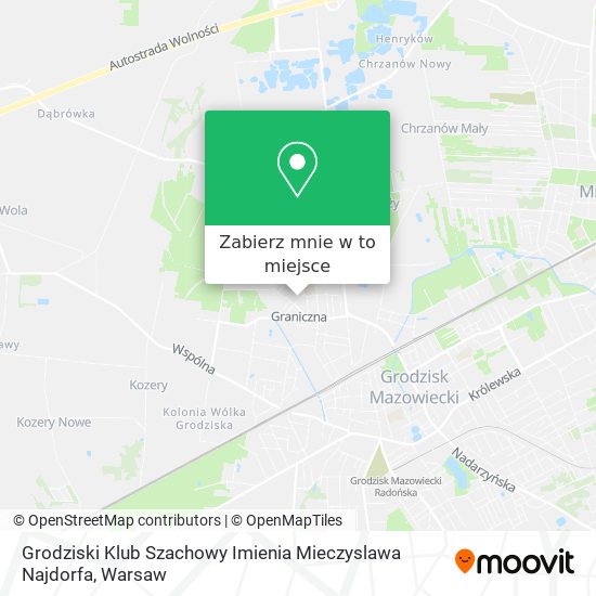 Mapa Grodziski Klub Szachowy Imienia Mieczyslawa Najdorfa