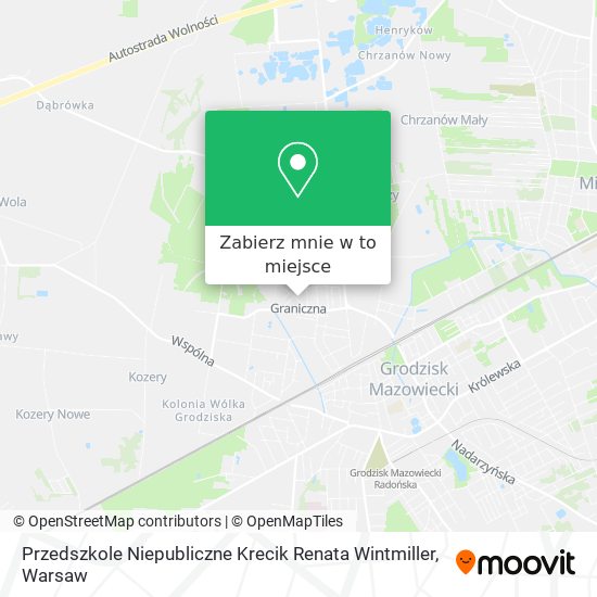 Mapa Przedszkole Niepubliczne Krecik Renata Wintmiller