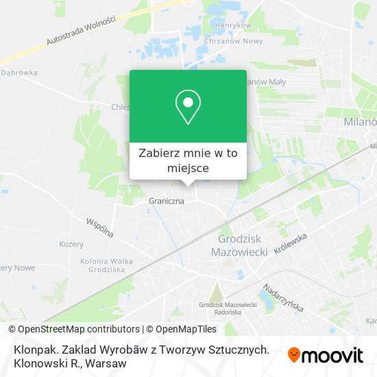 Mapa Klonpak. Zaklad Wyrobãw z Tworzyw Sztucznych. Klonowski R.