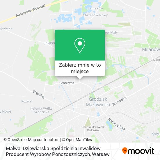 Mapa Malwa. Dziewiarska Spółdzielnia Inwalidów. Producent Wyrobów Pończoszniczych