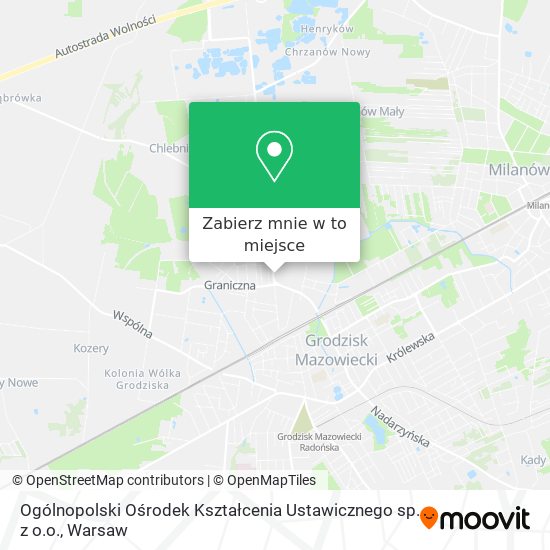 Mapa Ogólnopolski Ośrodek Kształcenia Ustawicznego sp. z o.o.