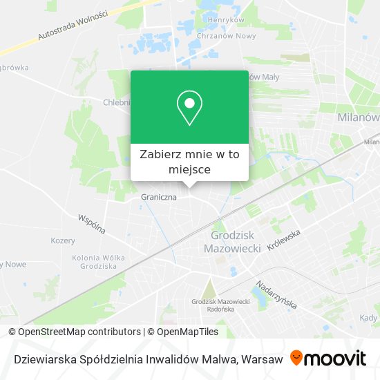 Mapa Dziewiarska Spółdzielnia Inwalidów Malwa