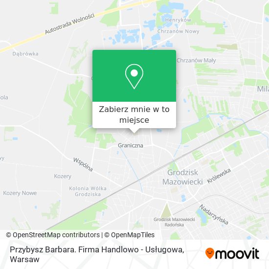 Mapa Przybysz Barbara. Firma Handlowo - Usługowa