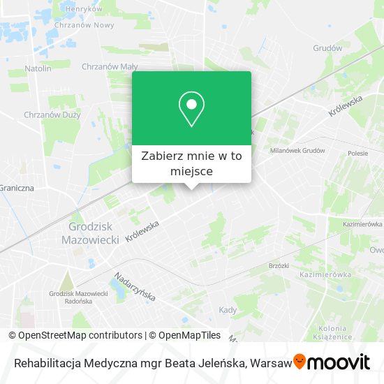 Mapa Rehabilitacja Medyczna mgr Beata Jeleńska