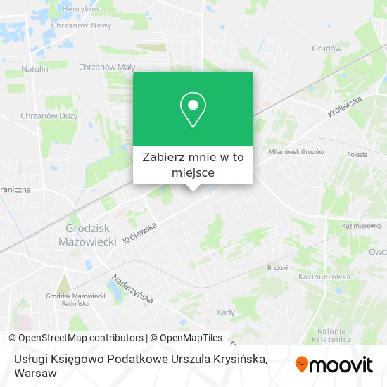 Mapa Usługi Księgowo Podatkowe Urszula Krysińska