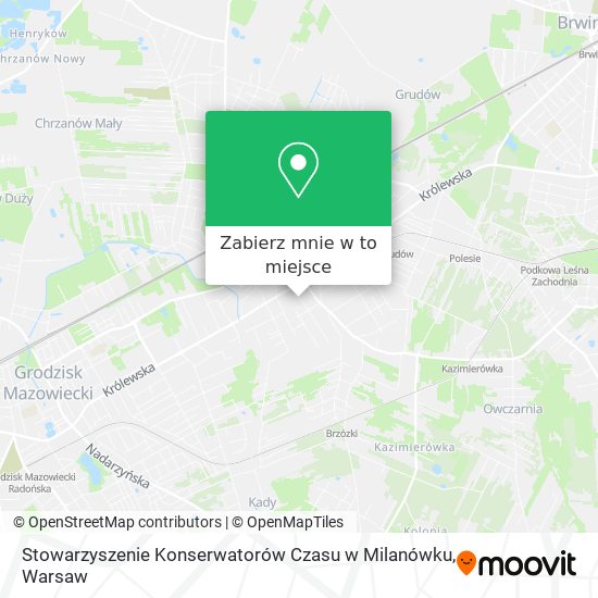 Mapa Stowarzyszenie Konserwatorów Czasu w Milanówku