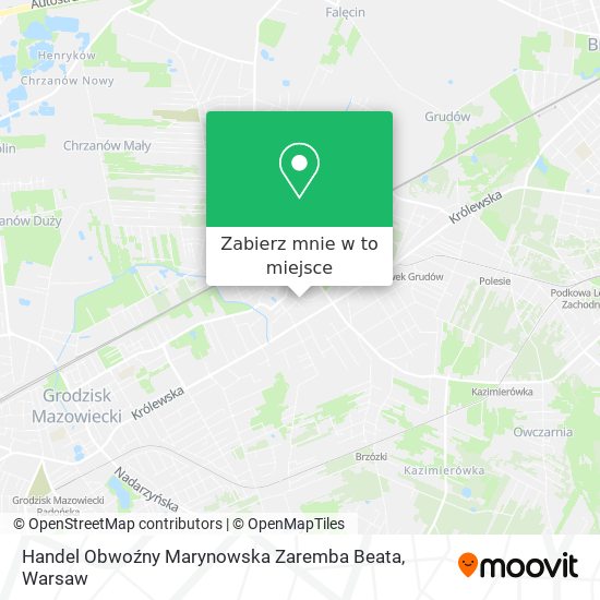 Mapa Handel Obwoźny Marynowska Zaremba Beata