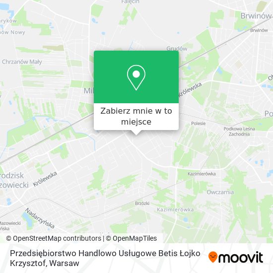 Mapa Przedsiębiorstwo Handlowo Usługowe Betis Łojko Krzysztof