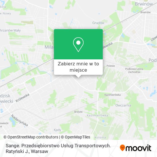 Mapa Sange. Przedsiębiorstwo Usług Transportowych. Ratyński J.