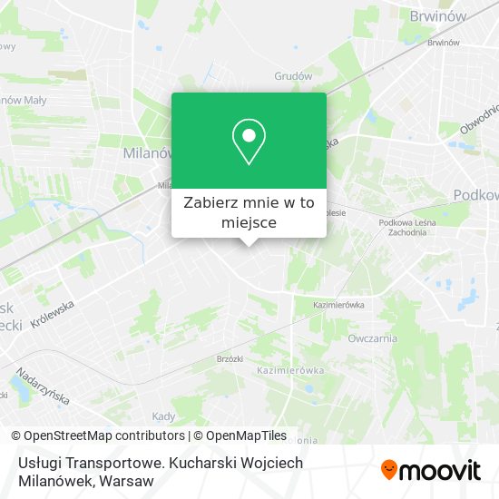 Mapa Usługi Transportowe. Kucharski Wojciech Milanówek