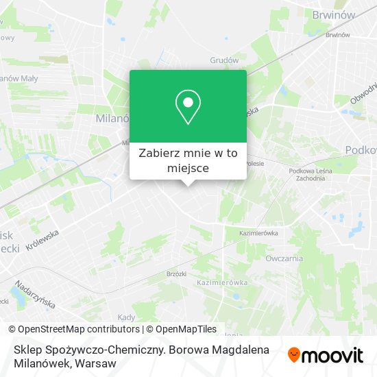 Mapa Sklep Spożywczo-Chemiczny. Borowa Magdalena Milanówek