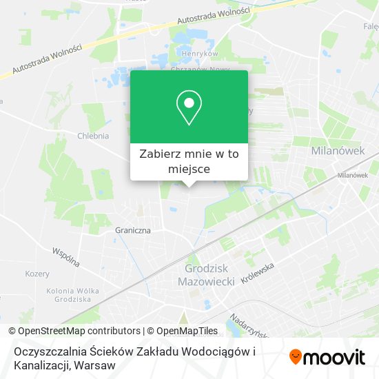 Mapa Oczyszczalnia Ścieków Zakładu Wodociągów i Kanalizacji