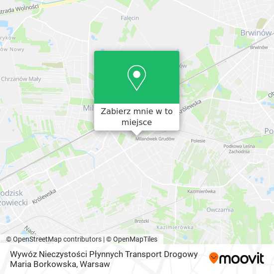 Mapa Wywóz Nieczystości Płynnych Transport Drogowy Maria Borkowska