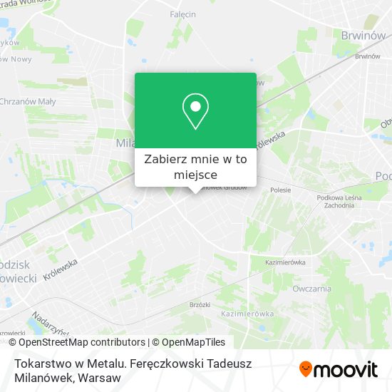 Mapa Tokarstwo w Metalu. Feręczkowski Tadeusz Milanówek