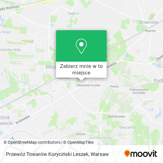 Mapa Przewóz Towarów Koryciński Leszek