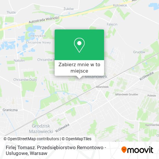 Mapa Firlej Tomasz. Przedsiębiorstwo Remontowo - Usługowe