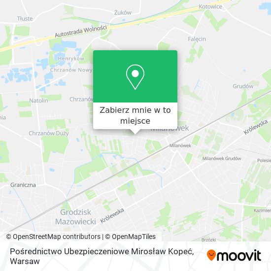 Mapa Pośrednictwo Ubezpieczeniowe Mirosław Kopeć