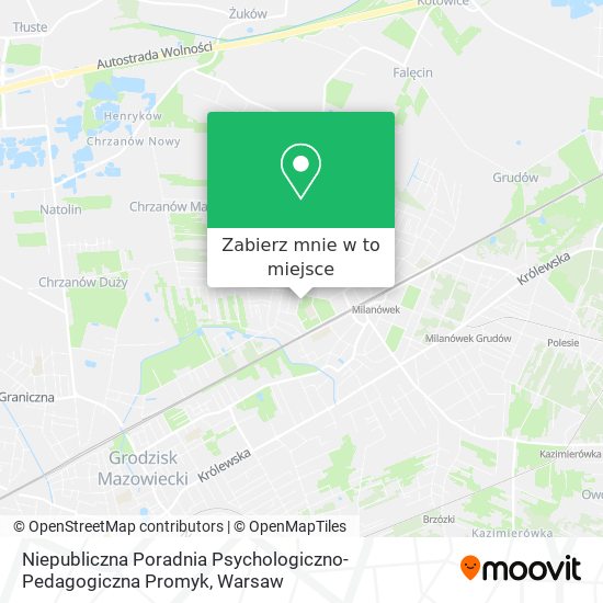 Mapa Niepubliczna Poradnia Psychologiczno-Pedagogiczna Promyk