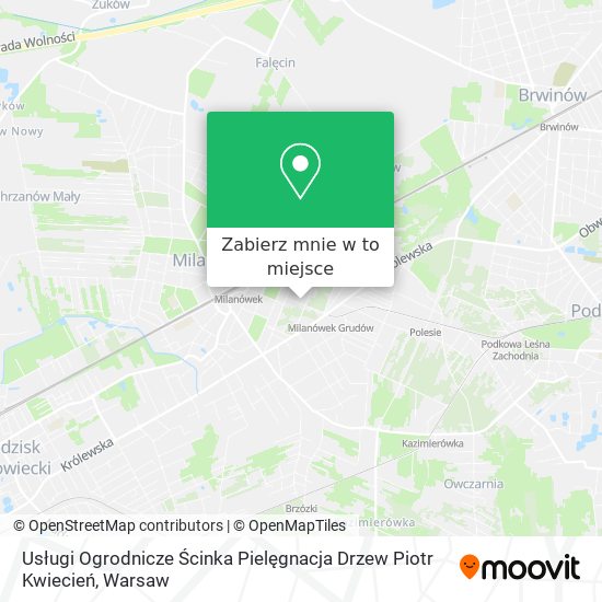 Mapa Usługi Ogrodnicze Ścinka Pielęgnacja Drzew Piotr Kwiecień