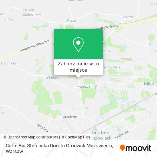 Mapa Caffe Bar Stefańska Dorota Grodzisk Mazowiecki