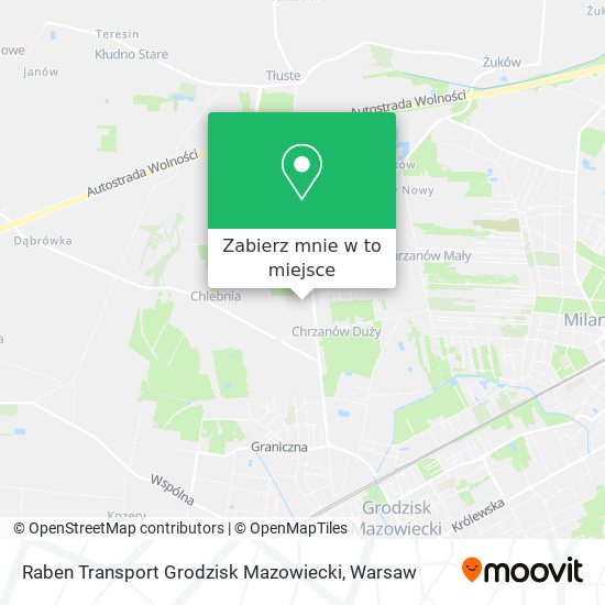 Mapa Raben Transport Grodzisk Mazowiecki