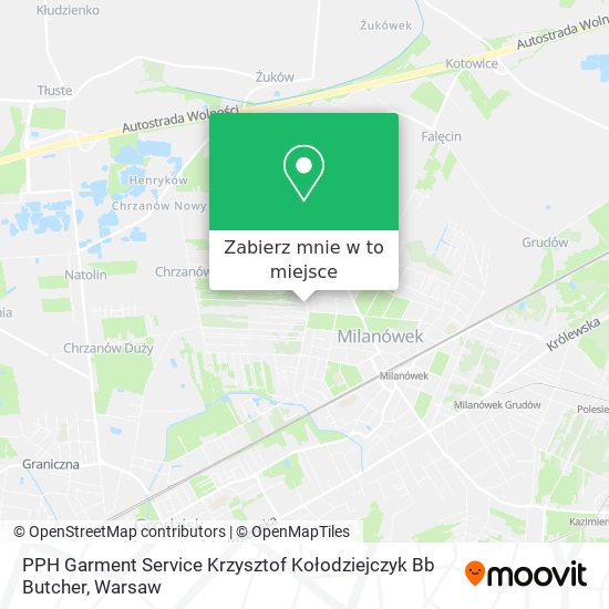 Mapa PPH Garment Service Krzysztof Kołodziejczyk Bb Butcher