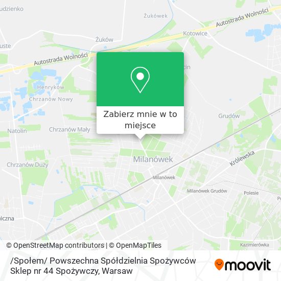 Mapa /Społem/ Powszechna Spółdzielnia Spożywców Sklep nr 44 Spożywczy