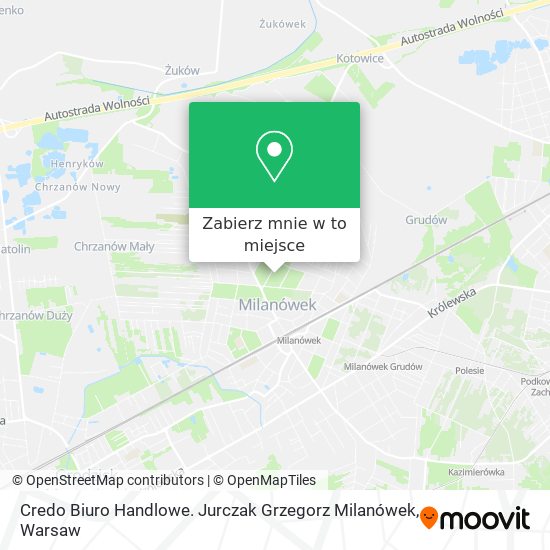 Mapa Credo Biuro Handlowe. Jurczak Grzegorz Milanówek