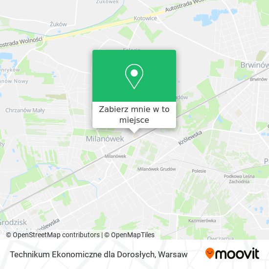 Mapa Technikum Ekonomiczne dla Dorosłych