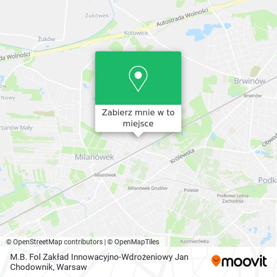 Mapa M.B. Fol Zakład Innowacyjno-Wdrożeniowy Jan Chodownik