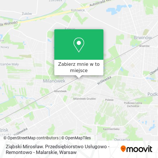 Mapa Ziąbski Mirosław. Przedsiębiorstwo Usługowo - Remontowo - Malarskie