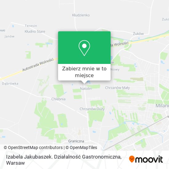 Mapa Izabela Jakubaszek. Działalność Gastronomiczna