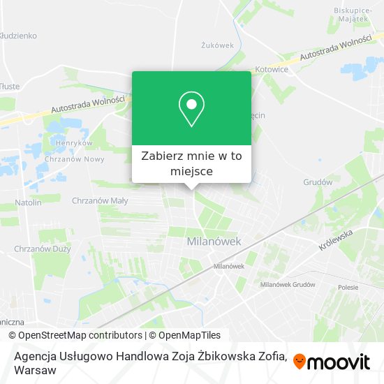 Mapa Agencja Usługowo Handlowa Zoja Żbikowska Zofia