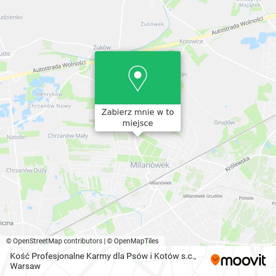 Mapa Kość Profesjonalne Karmy dla Psów i Kotów s.c.