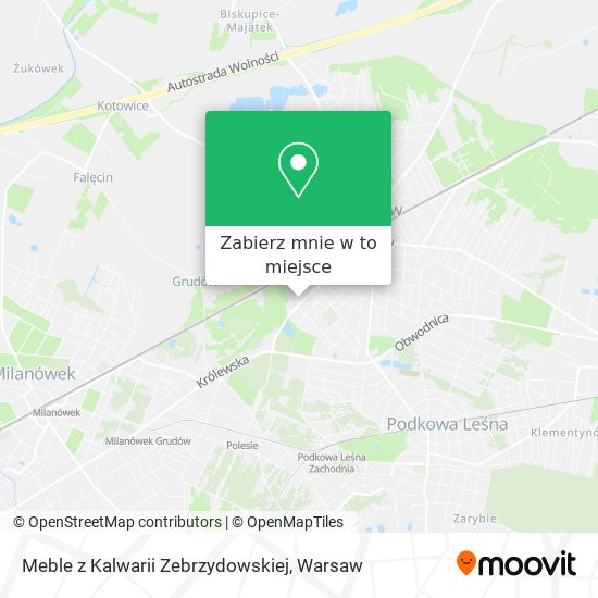 Mapa Meble z Kalwarii Zebrzydowskiej